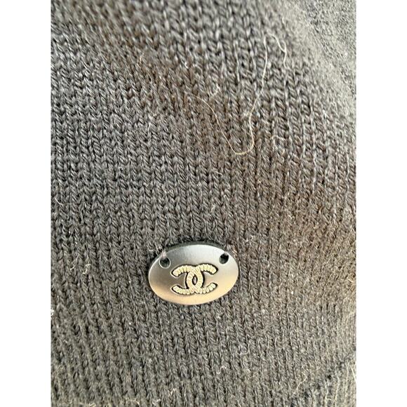 Chanel Black Wool Silk Cashmere Sweater Vest Logo Sz 36 S - Picture 13 of 13